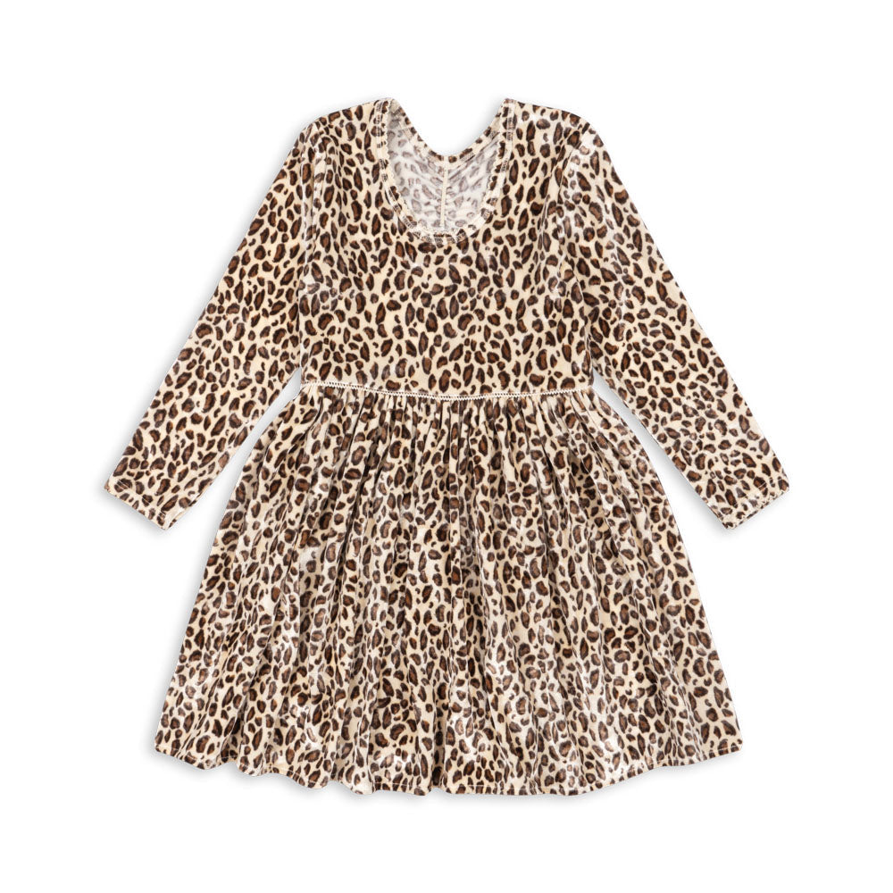 Carlito Leopard Print Velvet Dress